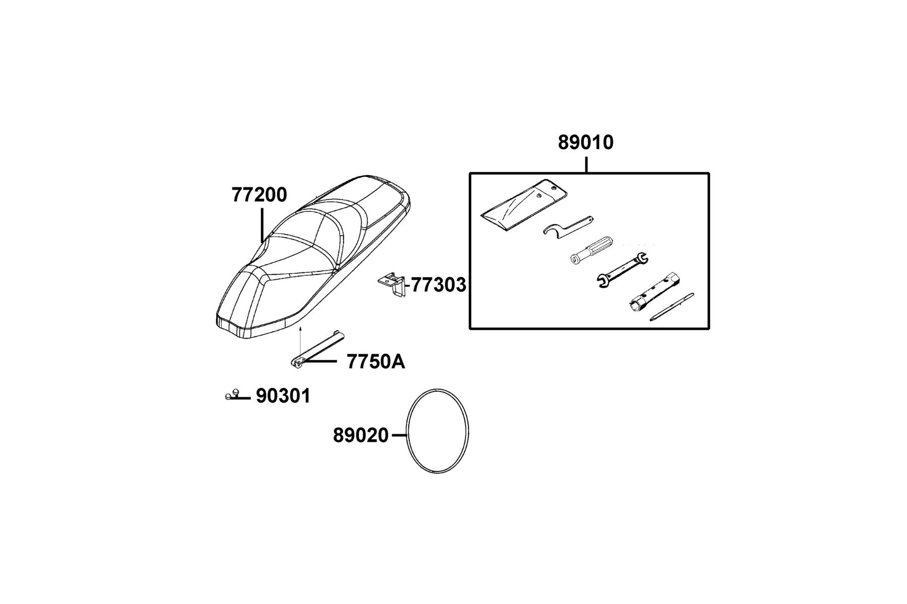 X-Town 300i ABS (2021) Seat parts diagram