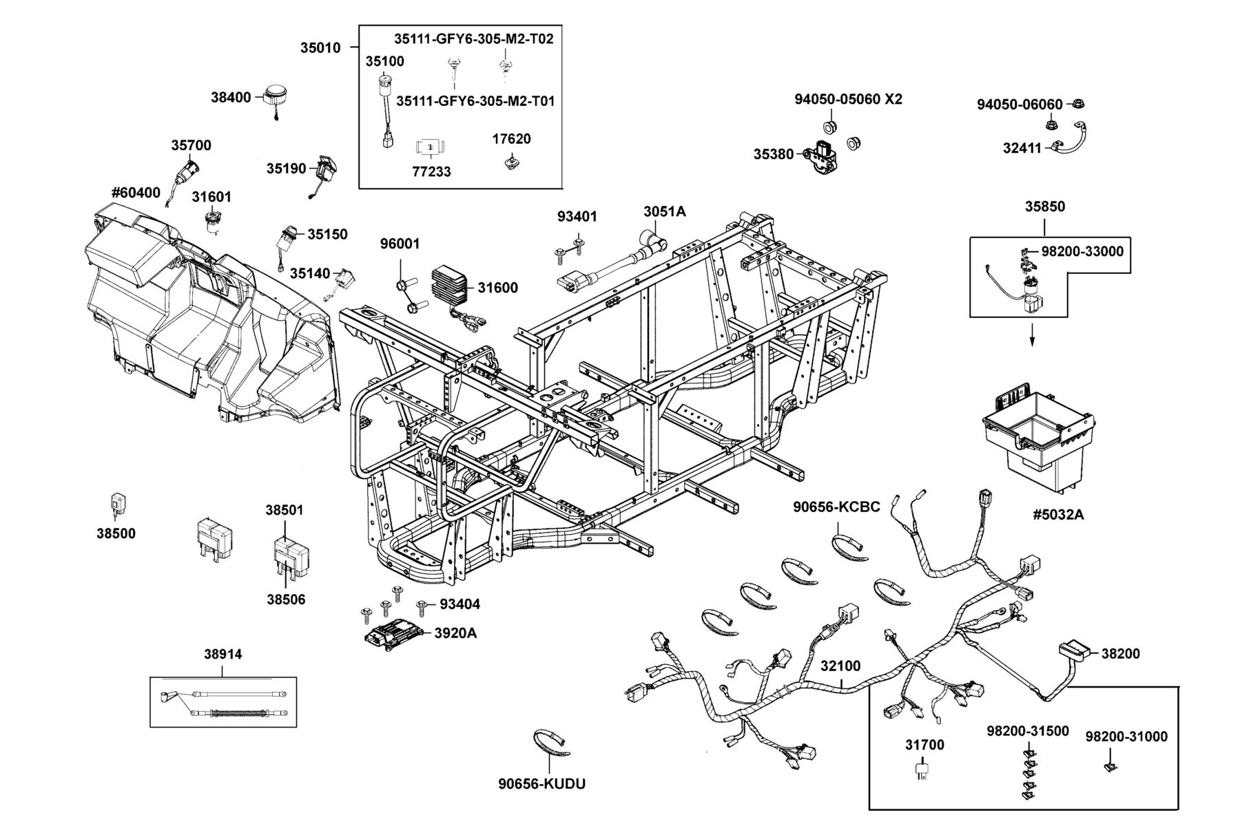UXV(2022) Harness Wire parts diagram