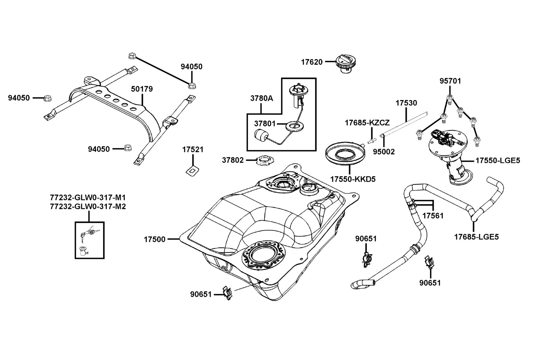 PEOPLE GTi 300 (2016~) Fuel Tank parts diagram
