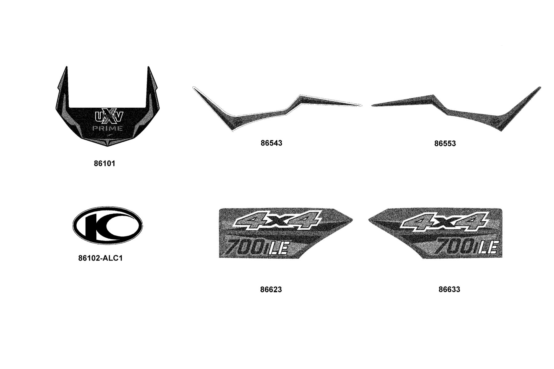UXV 700i LE PRIME (2019~) Emblem ● Stripe parts diagram