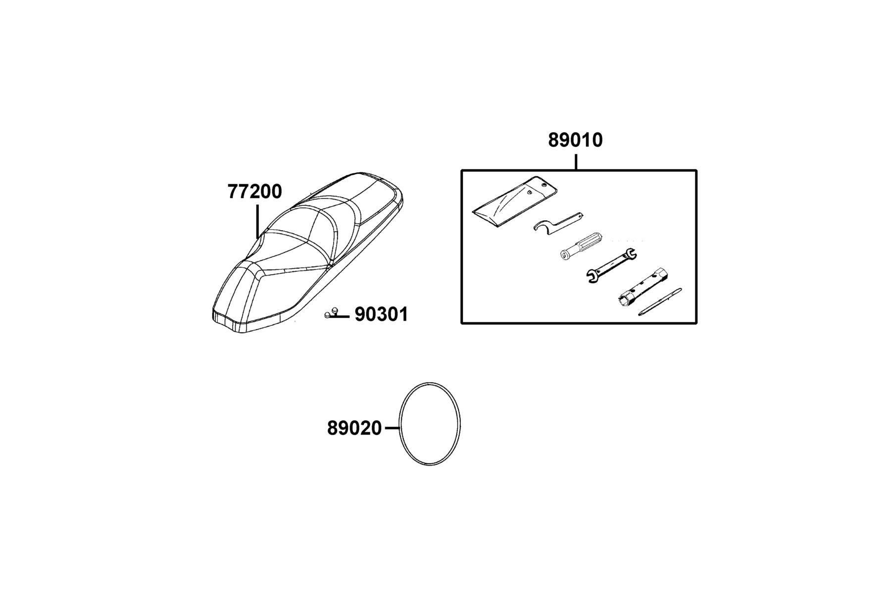 X-Town 300i ABS (2022) Seat parts diagram