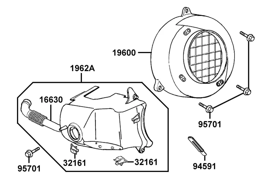 E01 Fan Cover and Shroud parts diagram