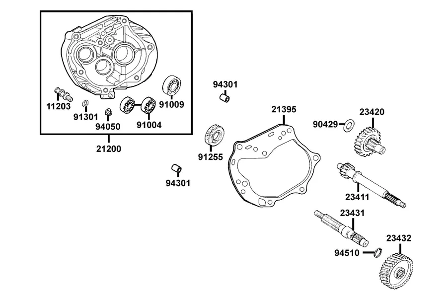 E08 Transmission parts diagram