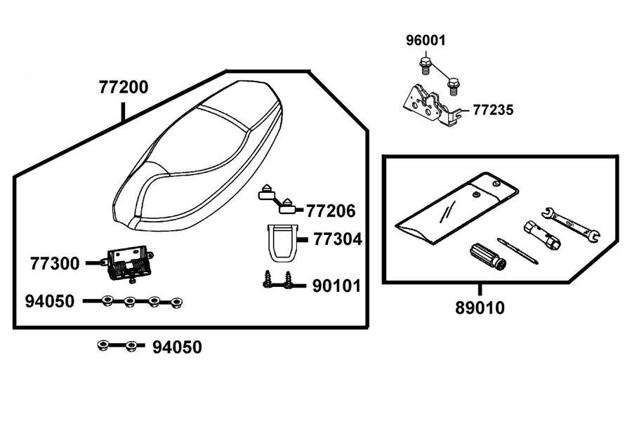 F09 Seat parts diagram
