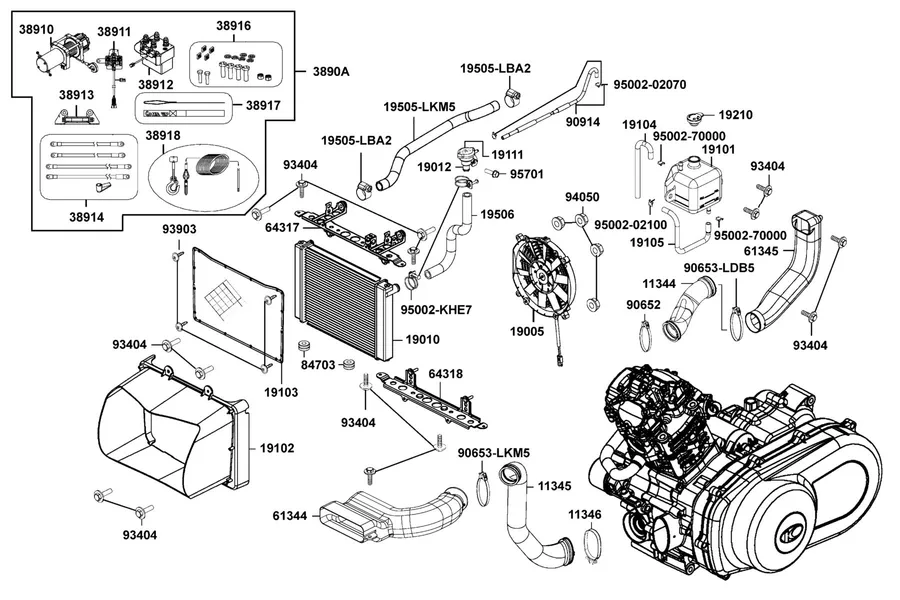 F23 Radiator parts diagram