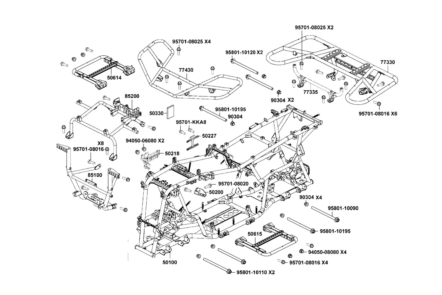 MXU 550i (2026MY) Frame Body parts diagram