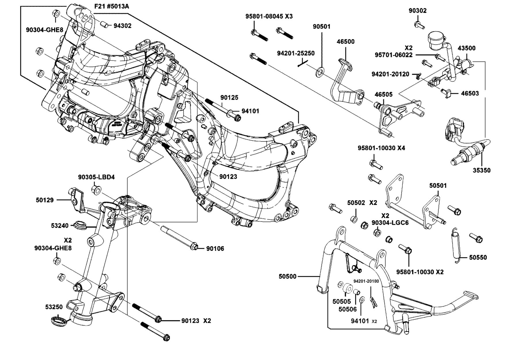 CV3 2023 Fr Body Frame●Stand parts diagram