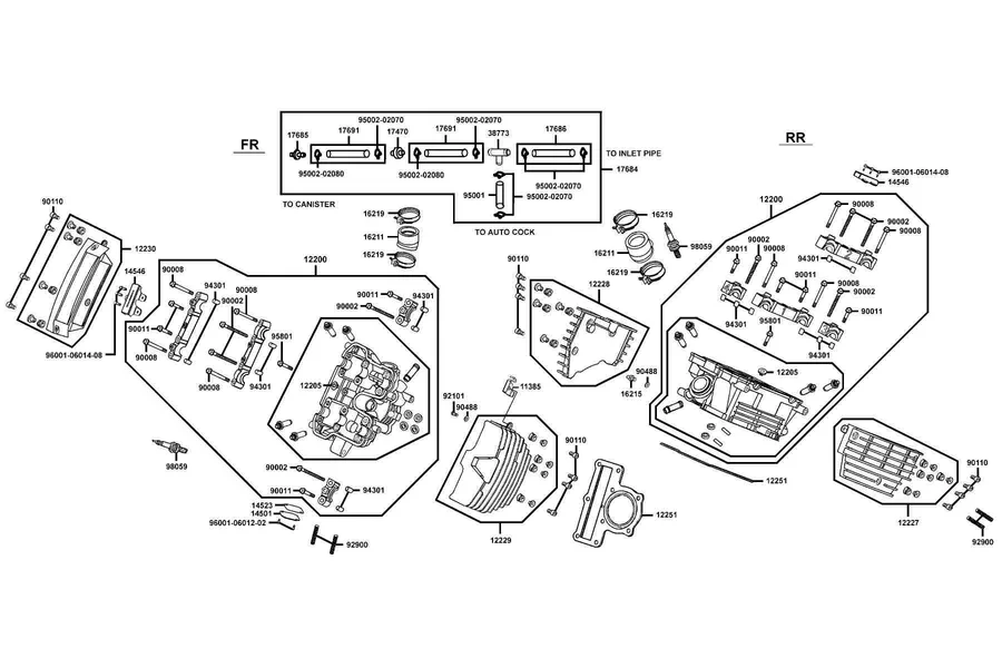 E02 Cylinder Head parts diagram