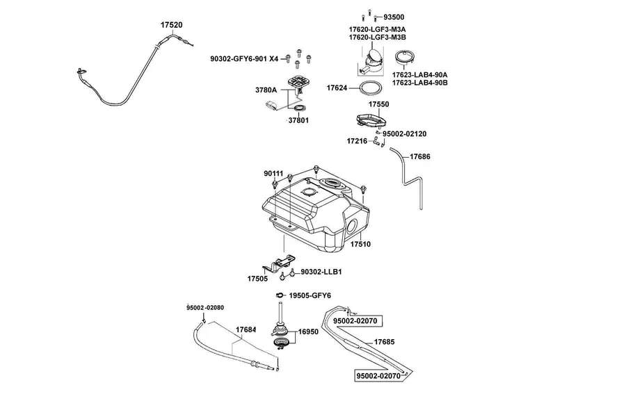 F10 Fuel Tank parts diagram