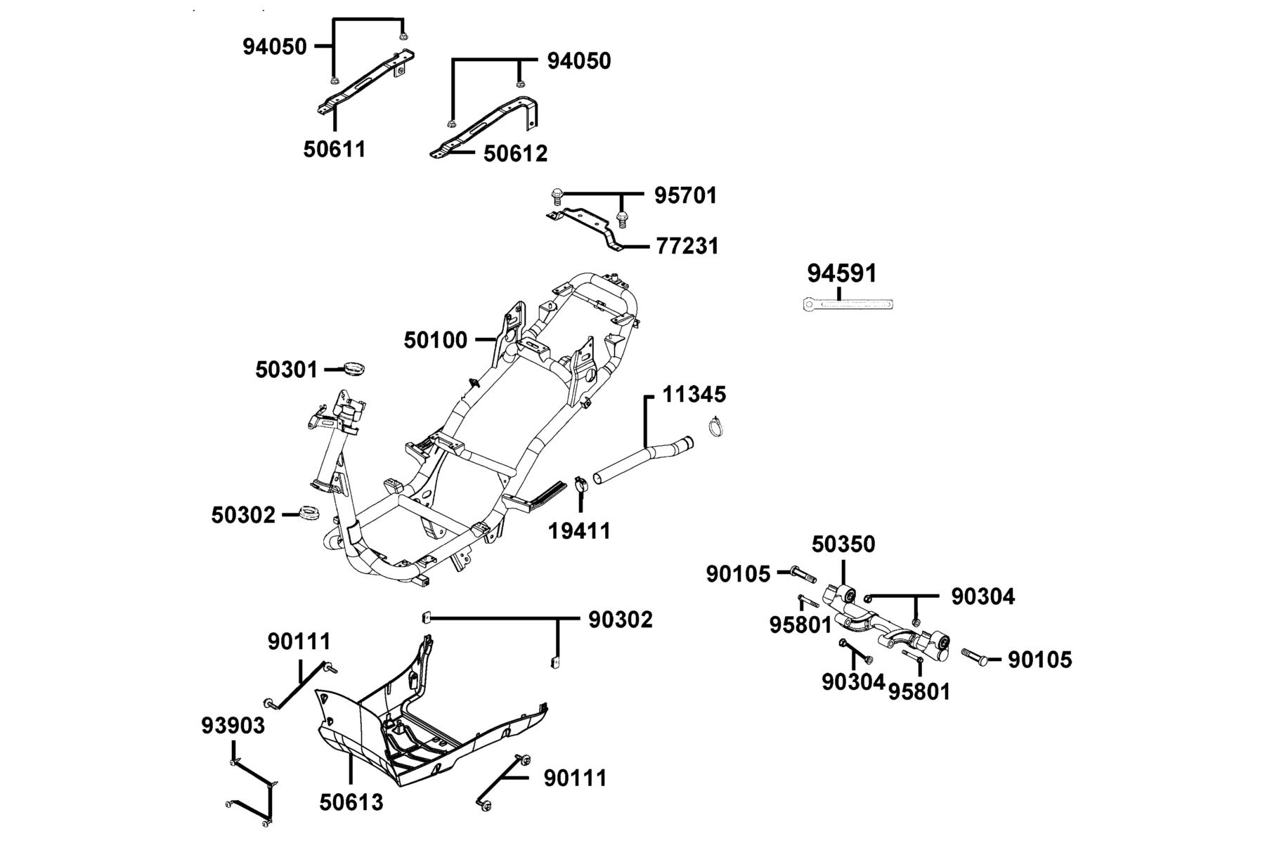 Agility 50 MY2026 Frame Body parts diagram