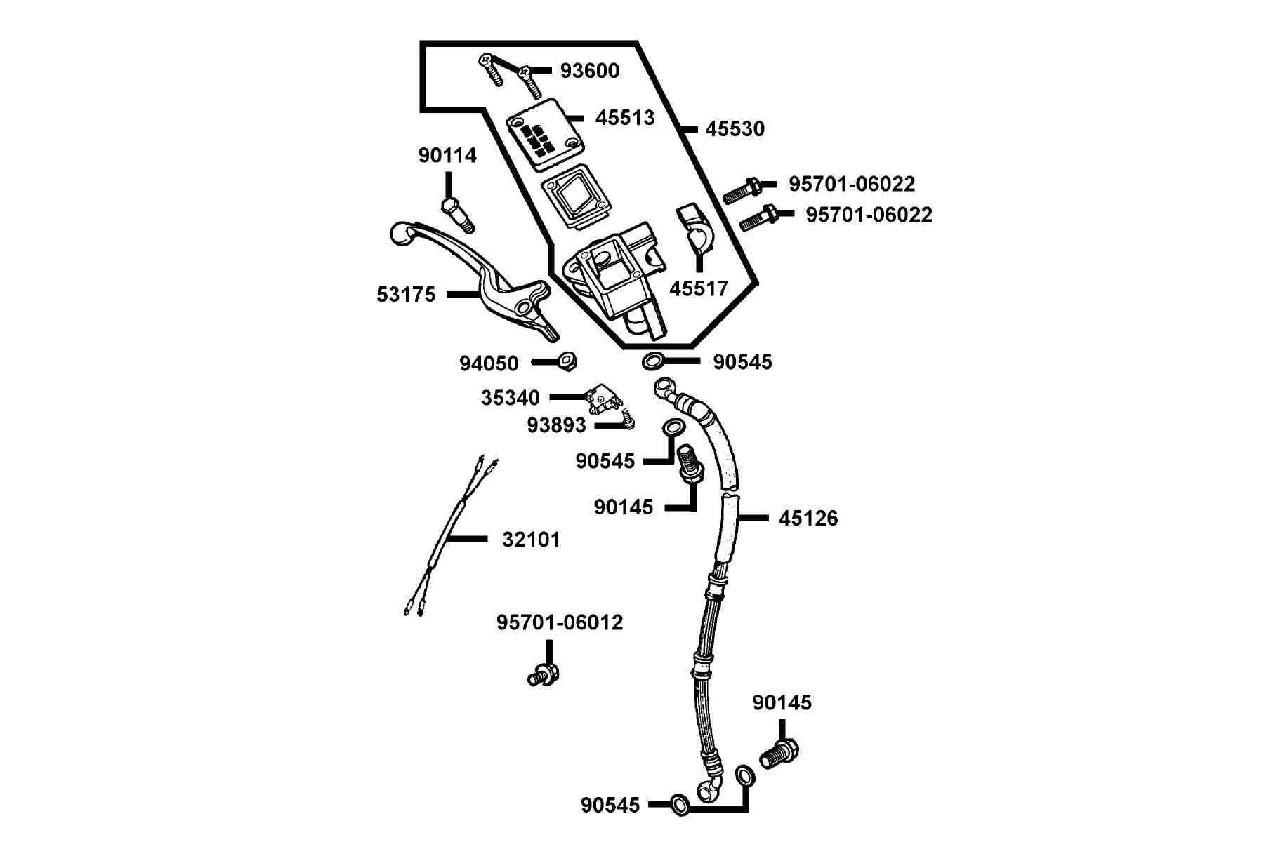 KYMCO ZX 50 (2000-2006) Brake Master Cylinder parts diagram