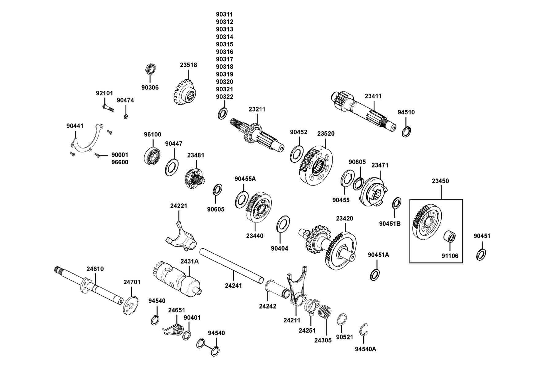MXU 270(2019) Transmission parts diagram