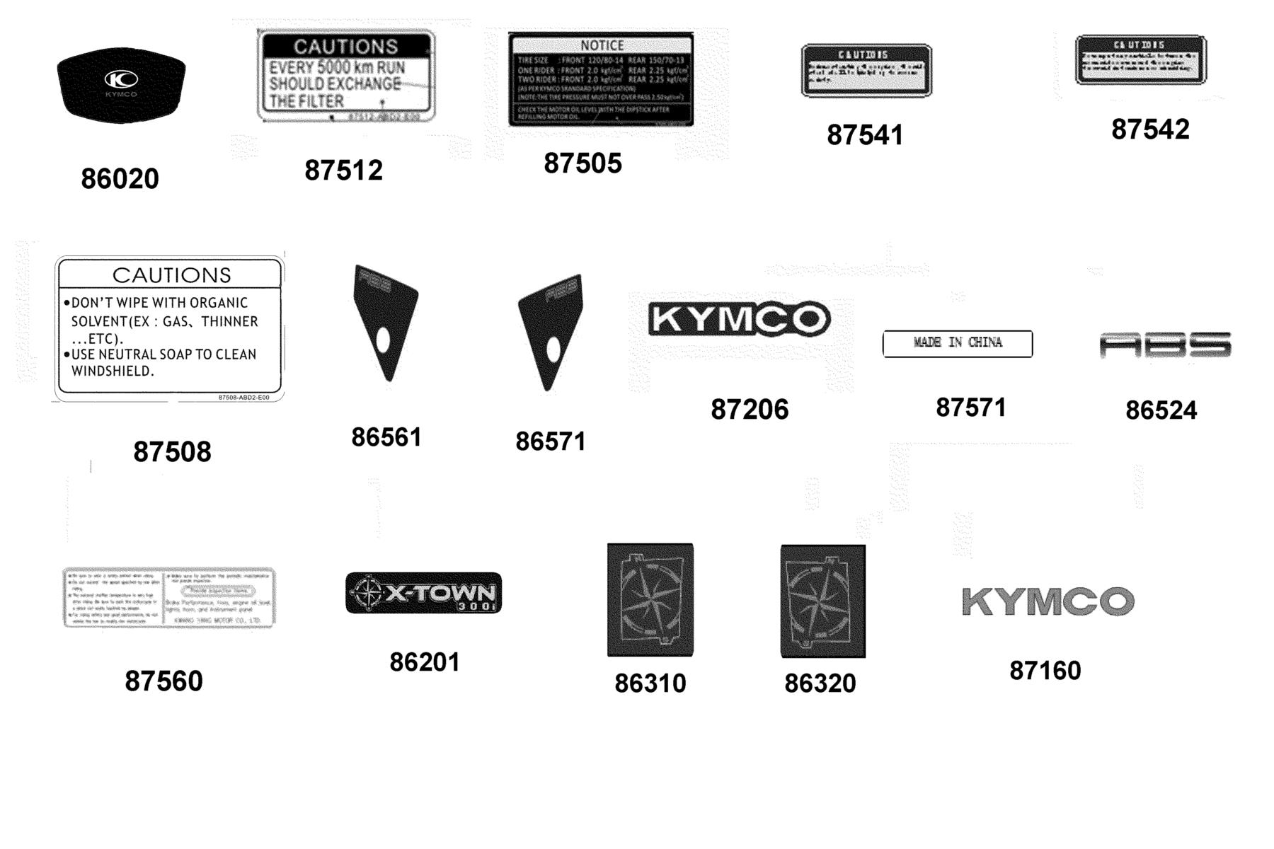 X-Town 300i ABS (2020) Emblem ● Stripe parts diagram