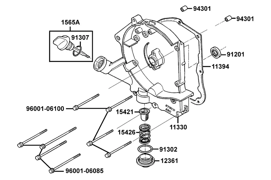 E04 Right Crankcase Cover parts diagram