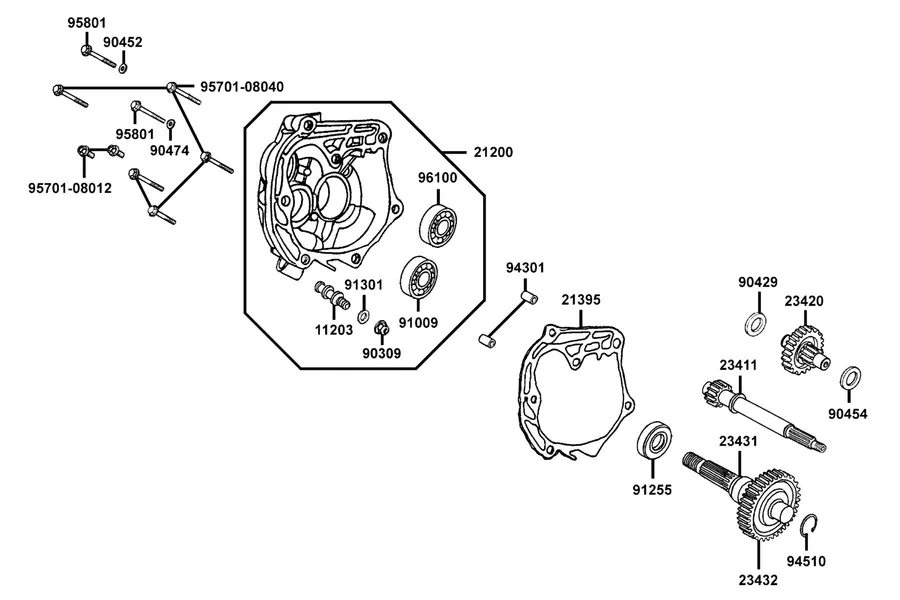 E08 Transmission parts diagram