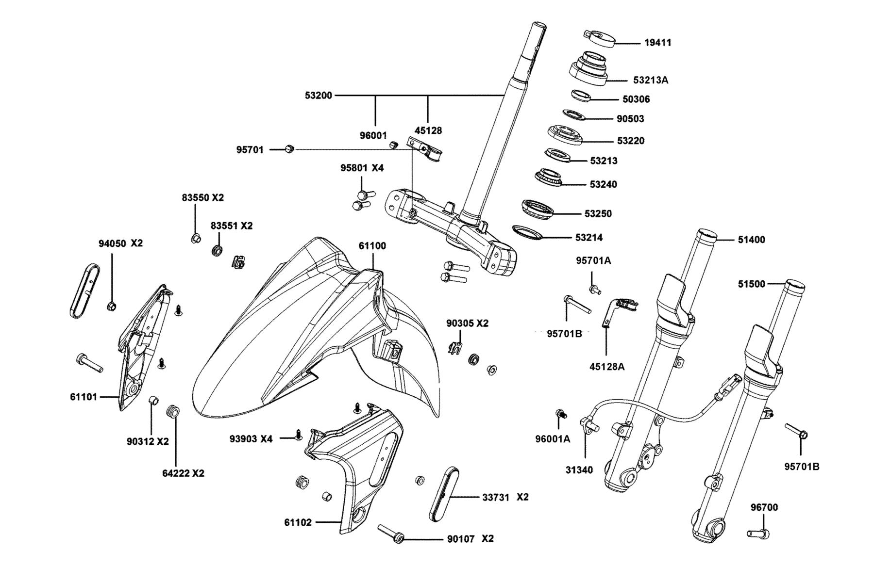 DOWNTOWN GT 350 Stem Steering parts diagram
