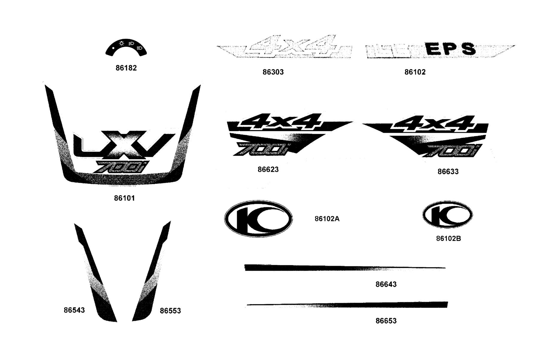 UXV 700i LE EPS(2017~) Emblem ● Stripe parts diagram