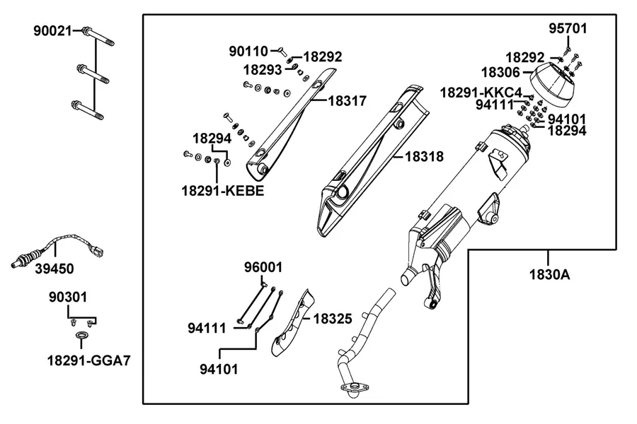 F14 Exhaust Muffler parts diagram