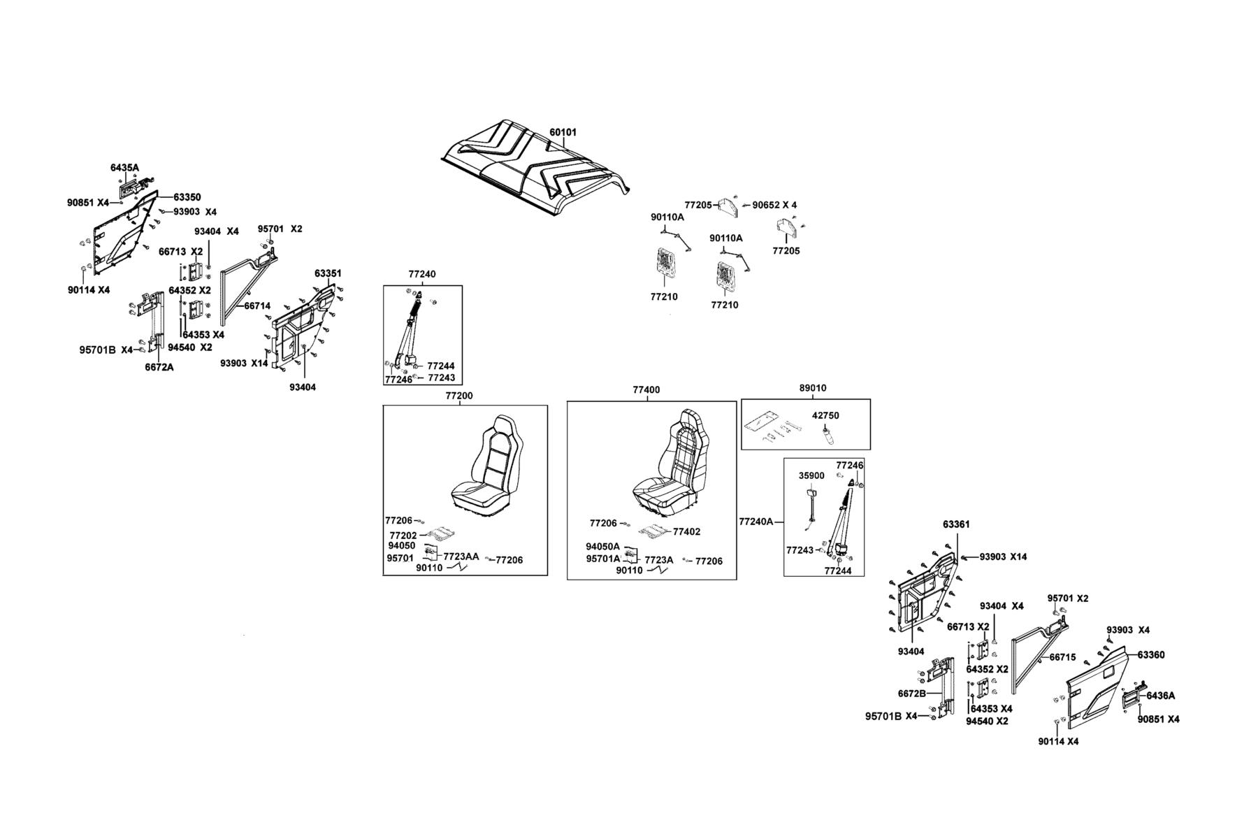 UXV 700i LE (2023MY) Seat parts diagram
