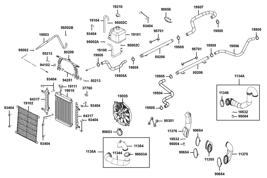 F23 Radiator parts diagram