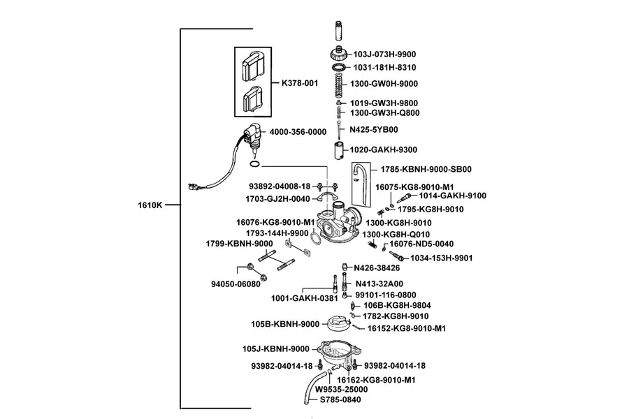 E11 Carburetor parts diagram