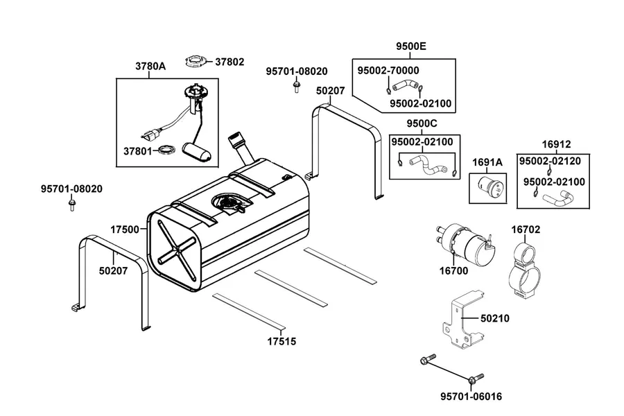 F10 Fuel Tank parts diagram