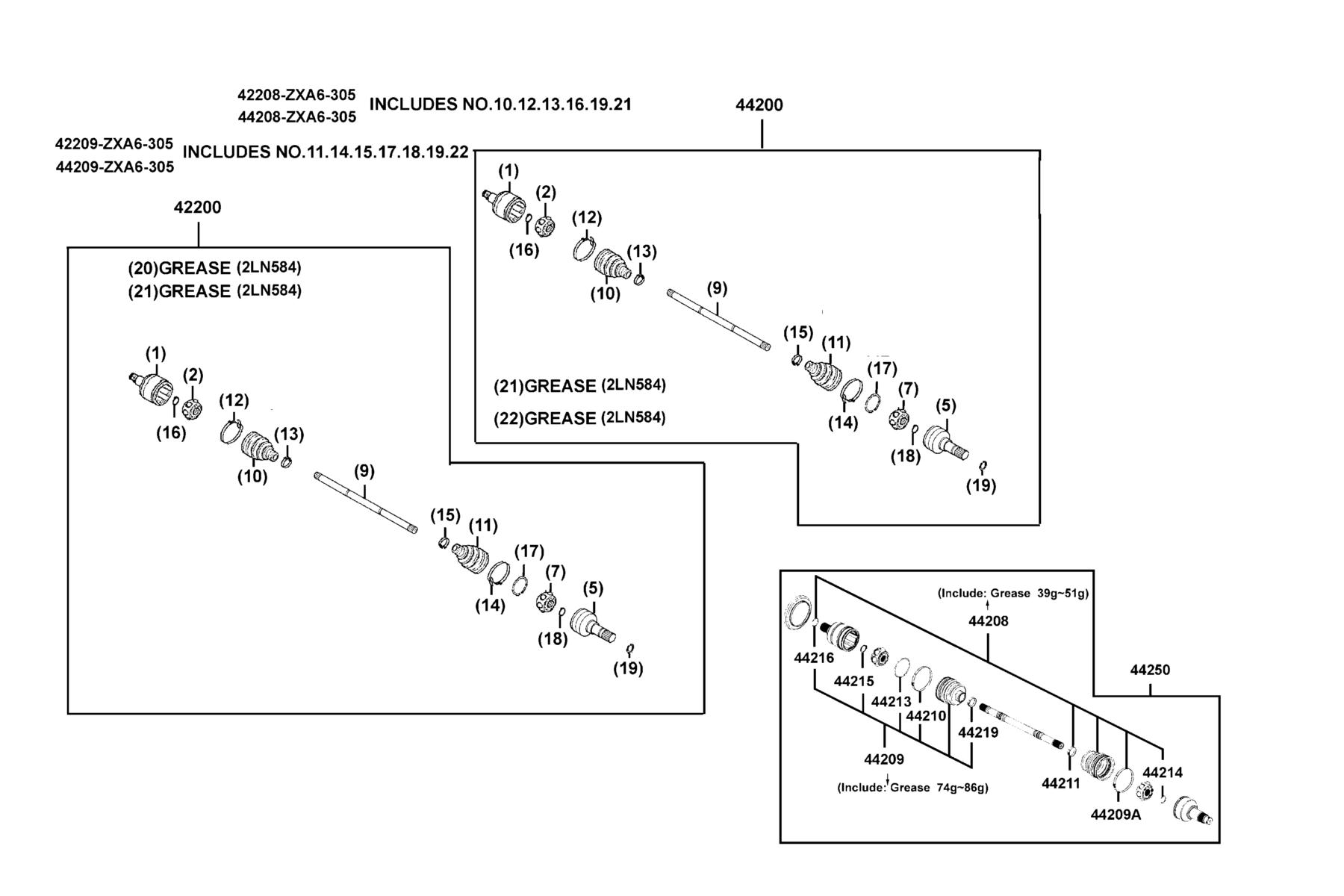 MXU 450i LE(2021) Separated Parts Of Halfshaft parts diagram