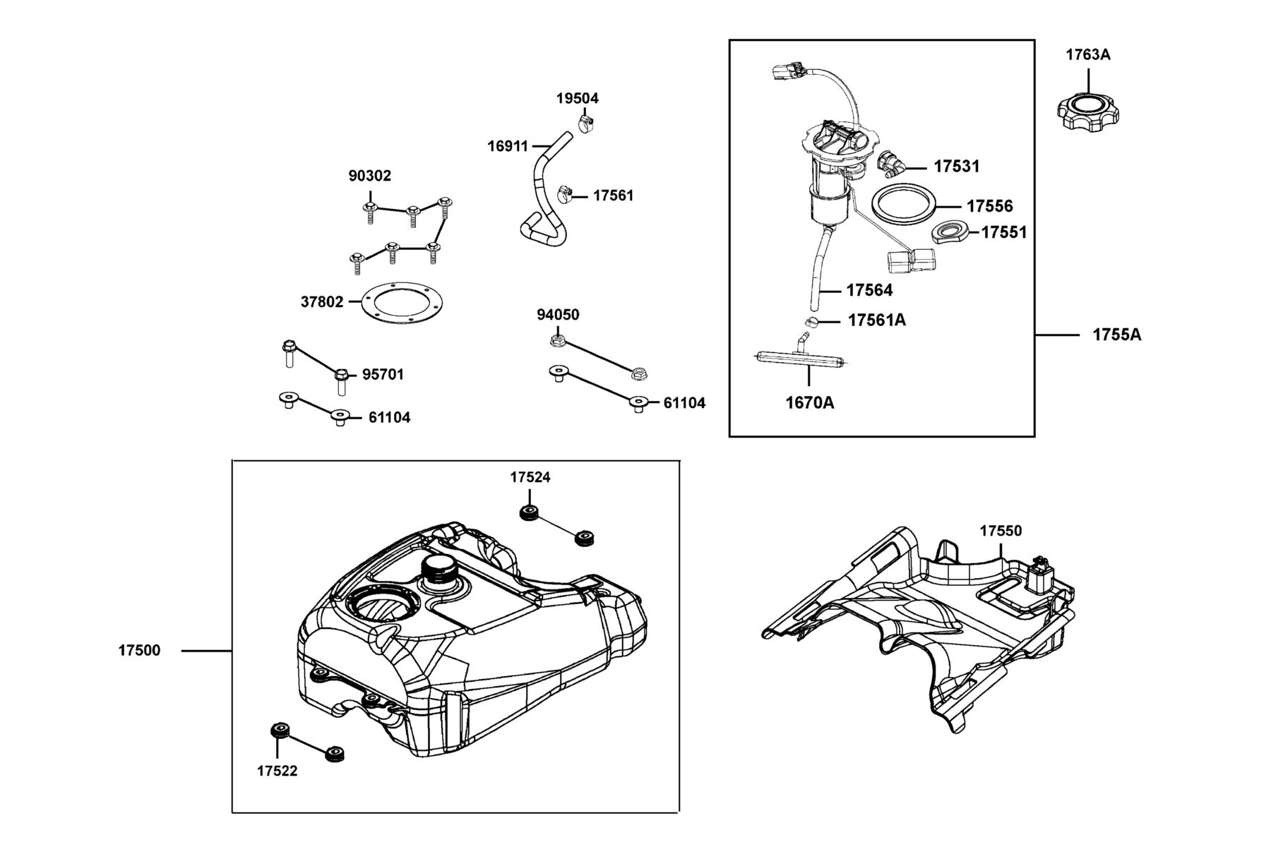 MXU 700i (2016~) Fuel Tank parts diagram