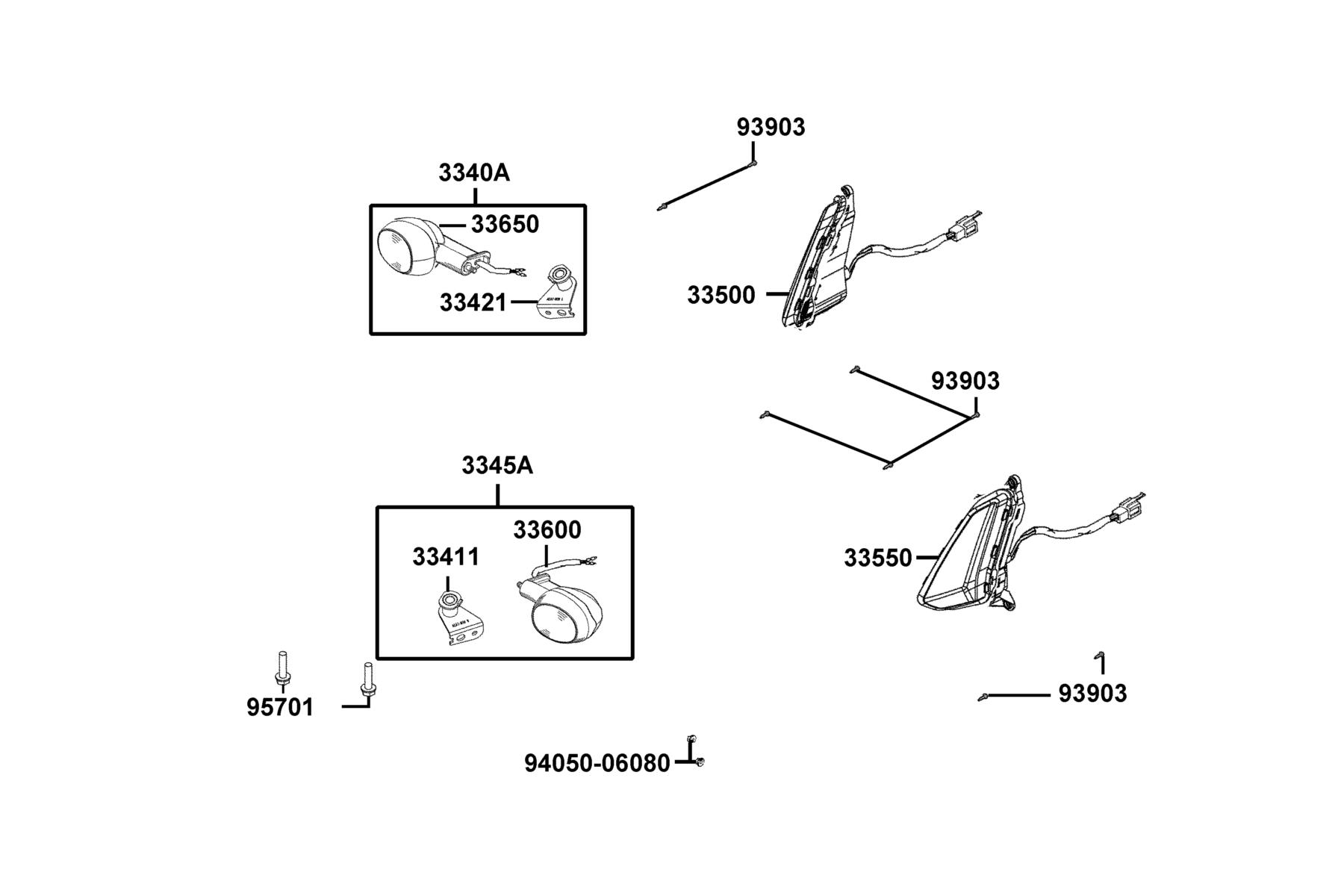 Like 150i ABS (2023) Front Winker parts diagram