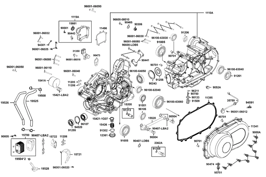 E01 Crank Case parts diagram