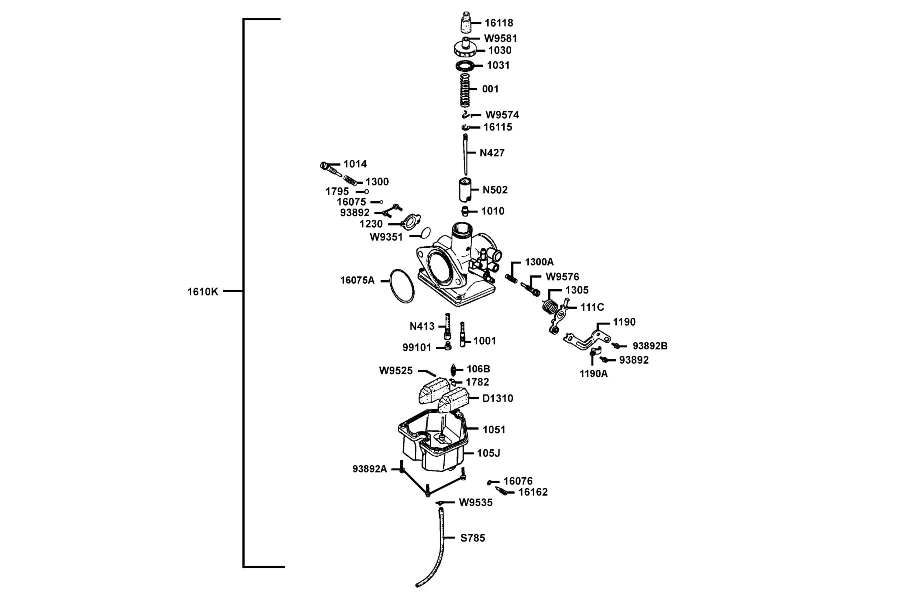 KYMCO Mxer 150 (2002) Carburetor parts diagram