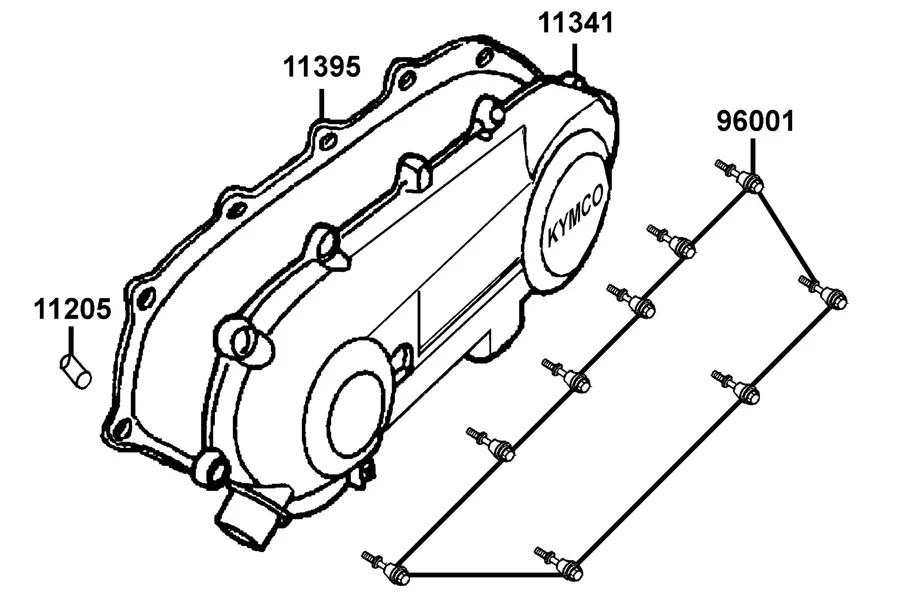 E05 Left Crankcase Cover parts diagram