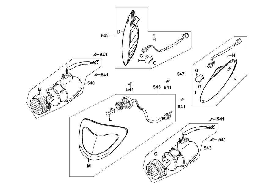 F17 Tail Light and Position Light parts diagram
