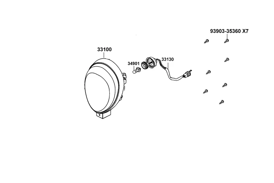 F01 Head Light parts diagram