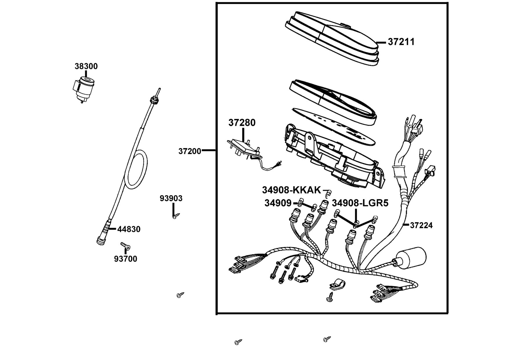 LIKE 200(2010~) Speedometer parts diagram