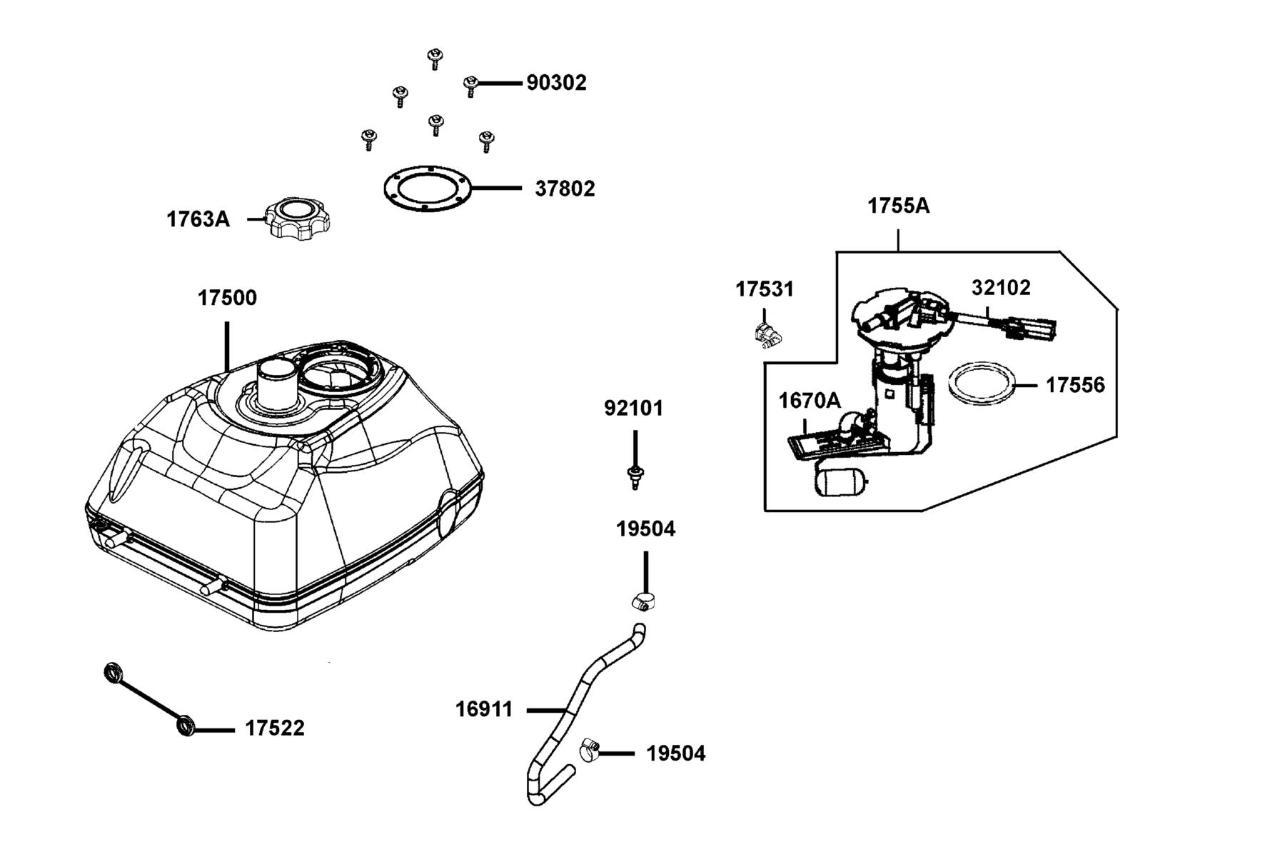MXU 450i (2023) Fuel Tank parts diagram