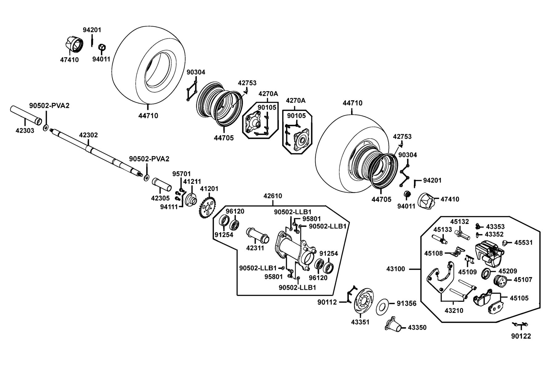 Mongoose 70s (2022) Rear Wheel parts diagram