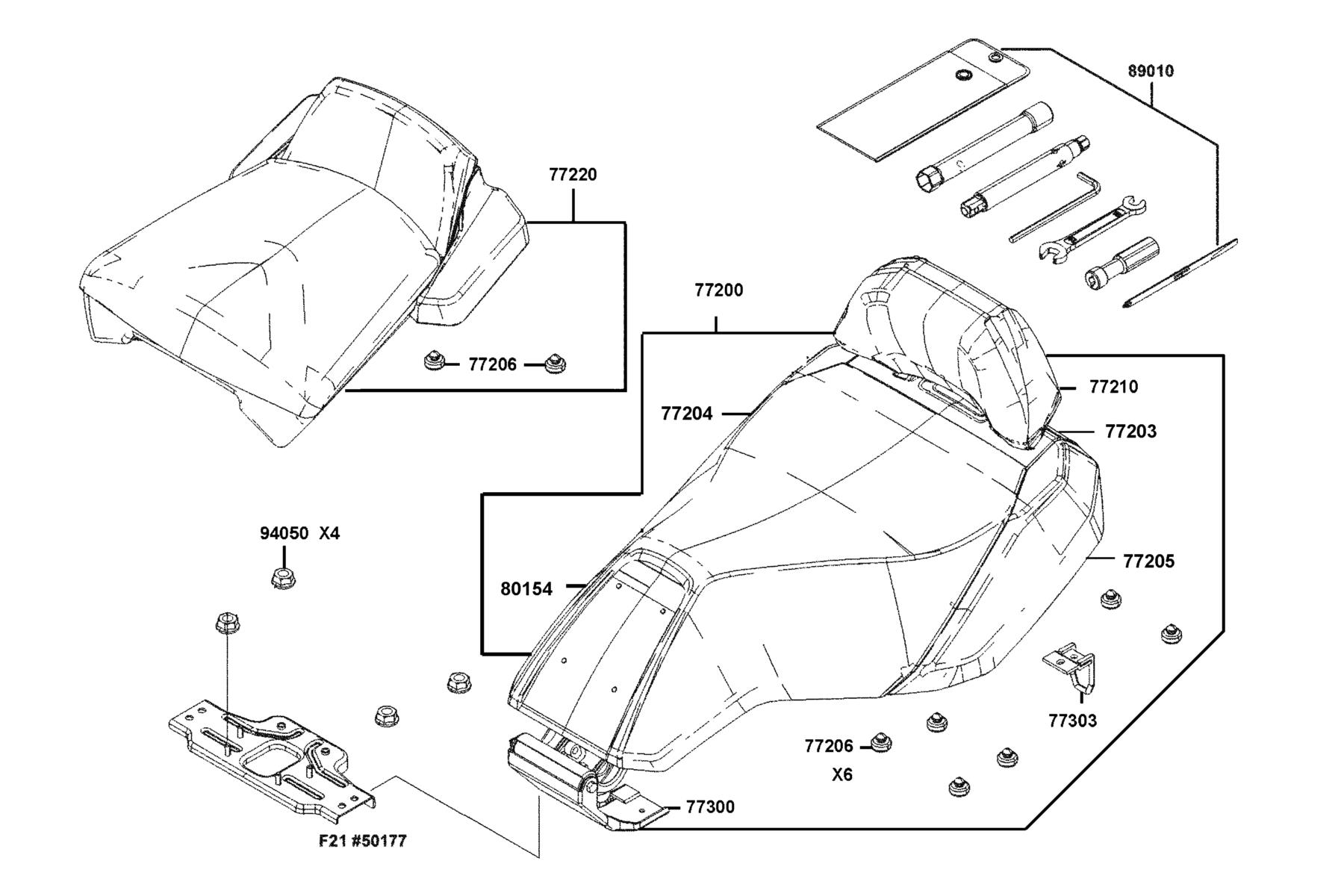 CV3 Seat parts diagram