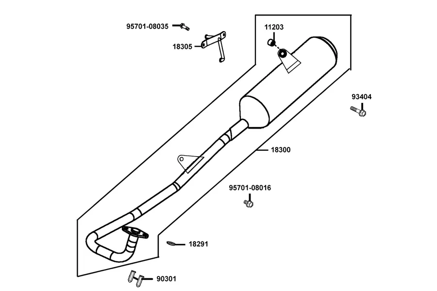 F12 Exhaust Muffler parts diagram