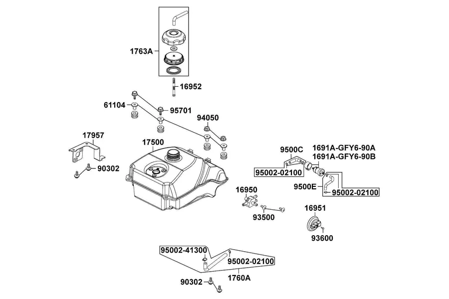 F10 Fuel Tank parts diagram