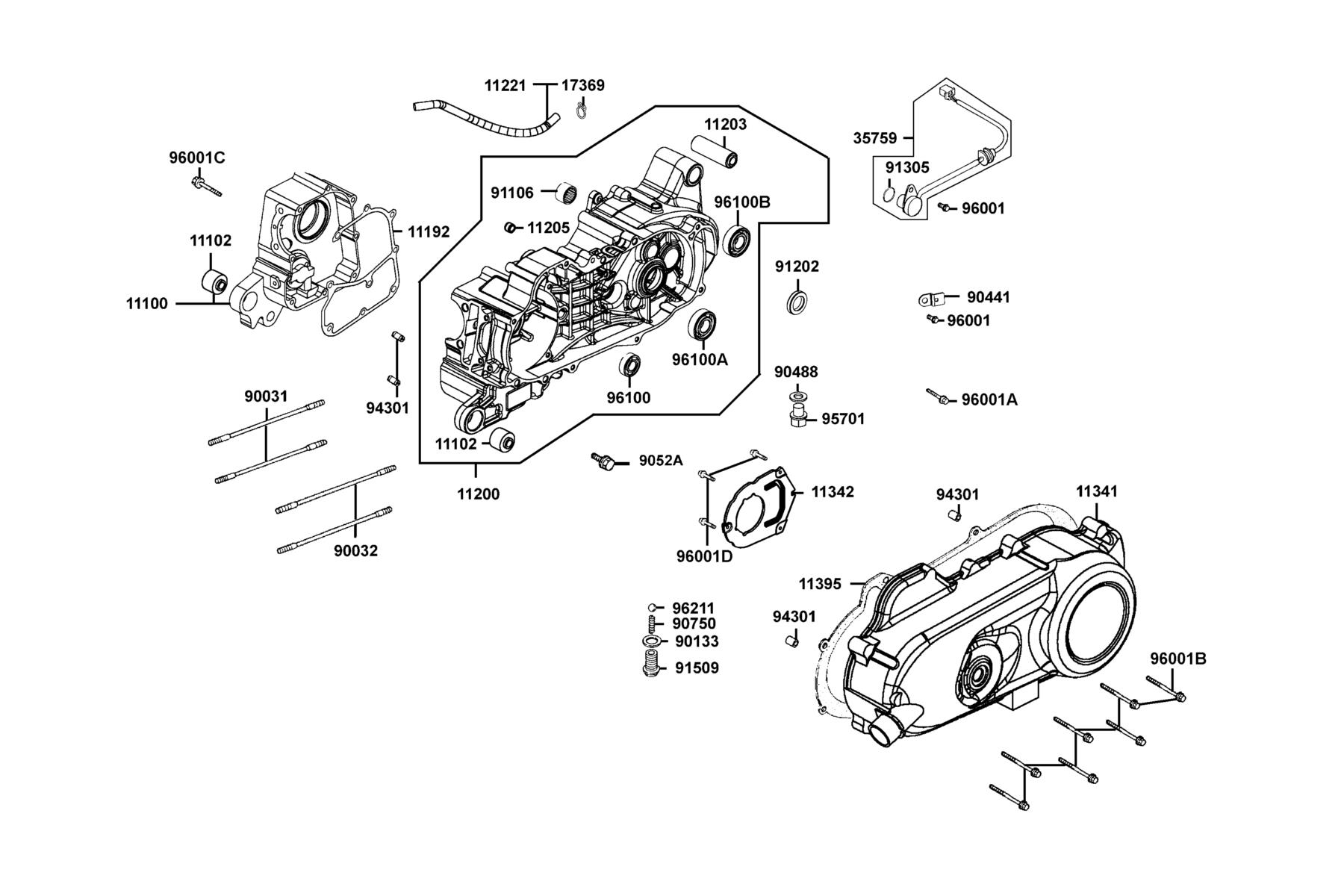MONGOOSE 110i Crank Case parts diagram