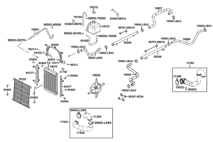 F23 Radiator parts diagram