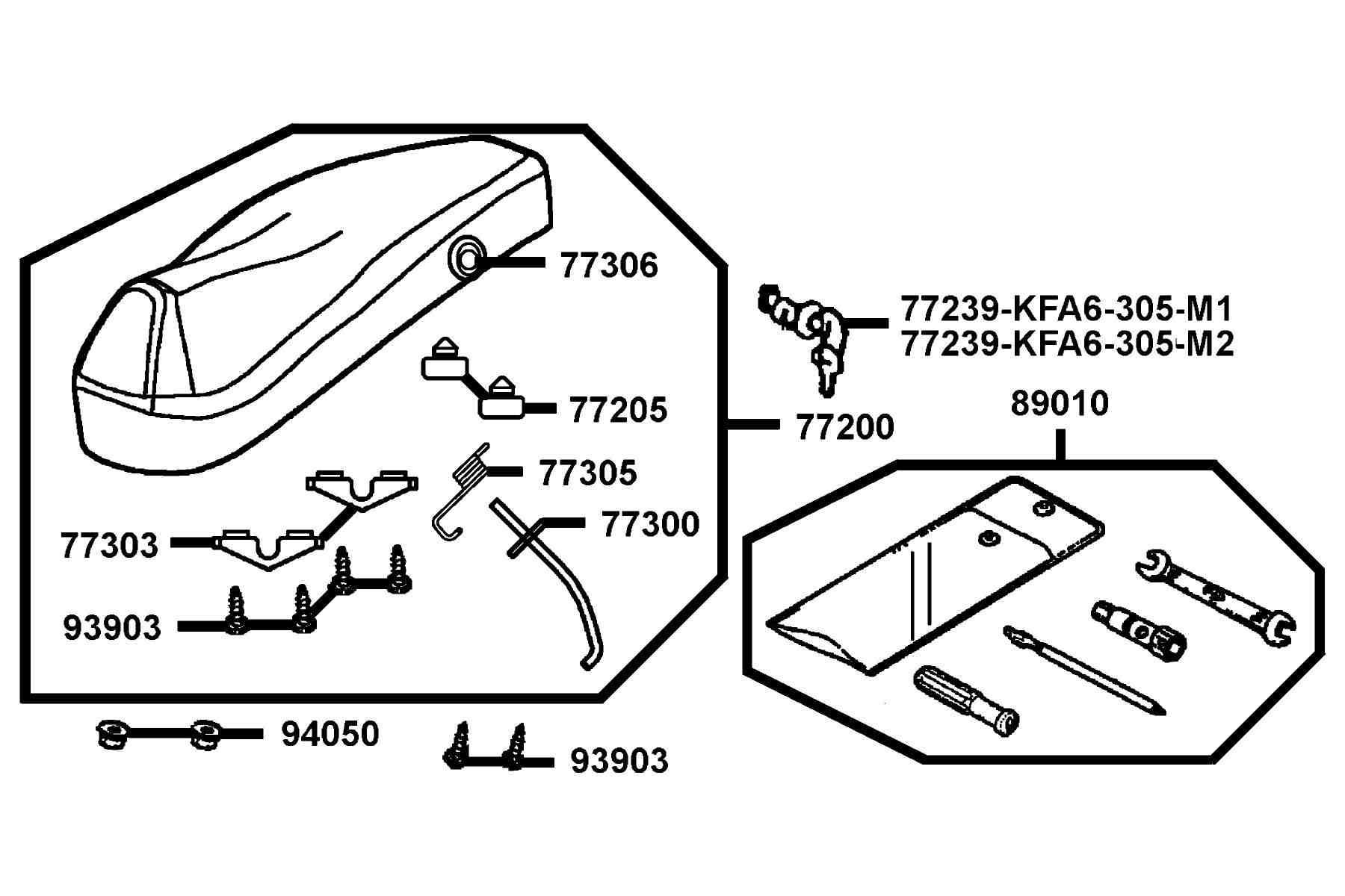KYMCO PEOPLE 150 (2012+) Seat parts diagram