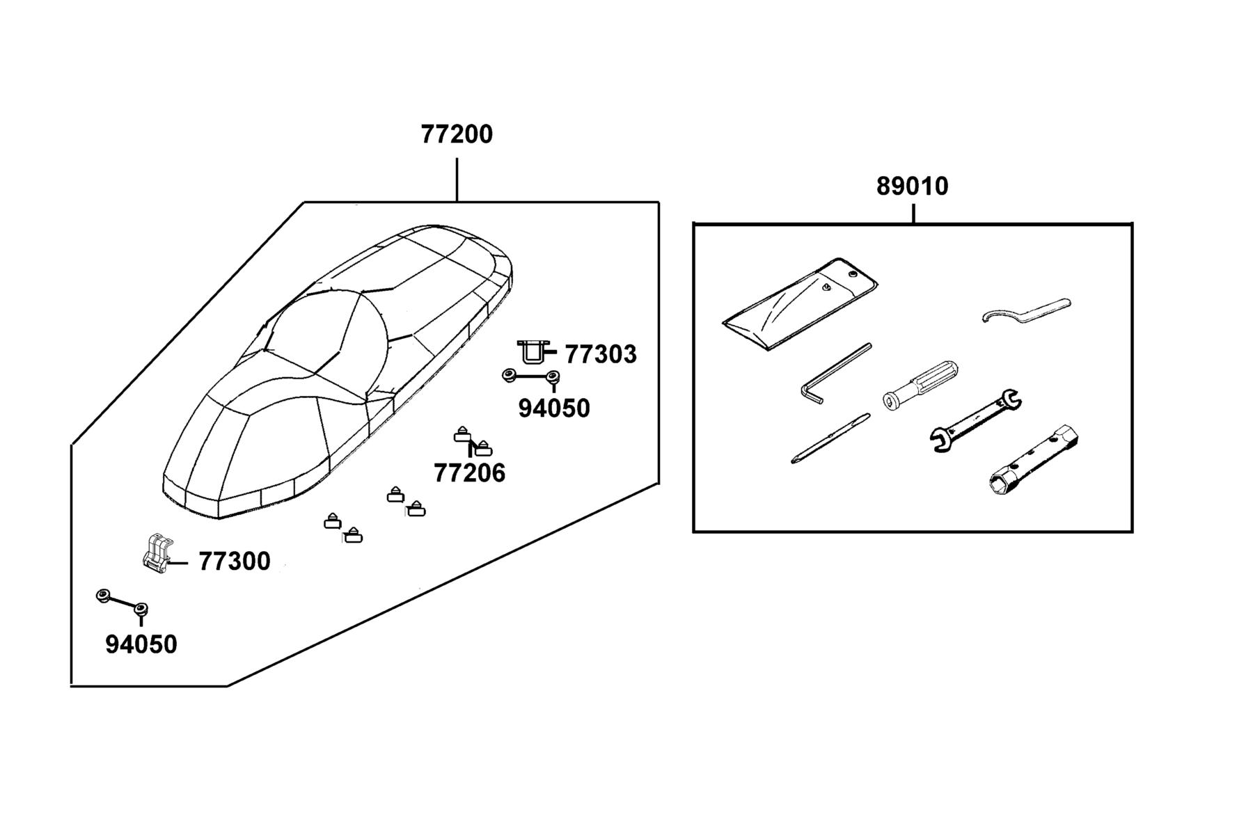 PEOPLE GTi 300 (2016~) Seat parts diagram