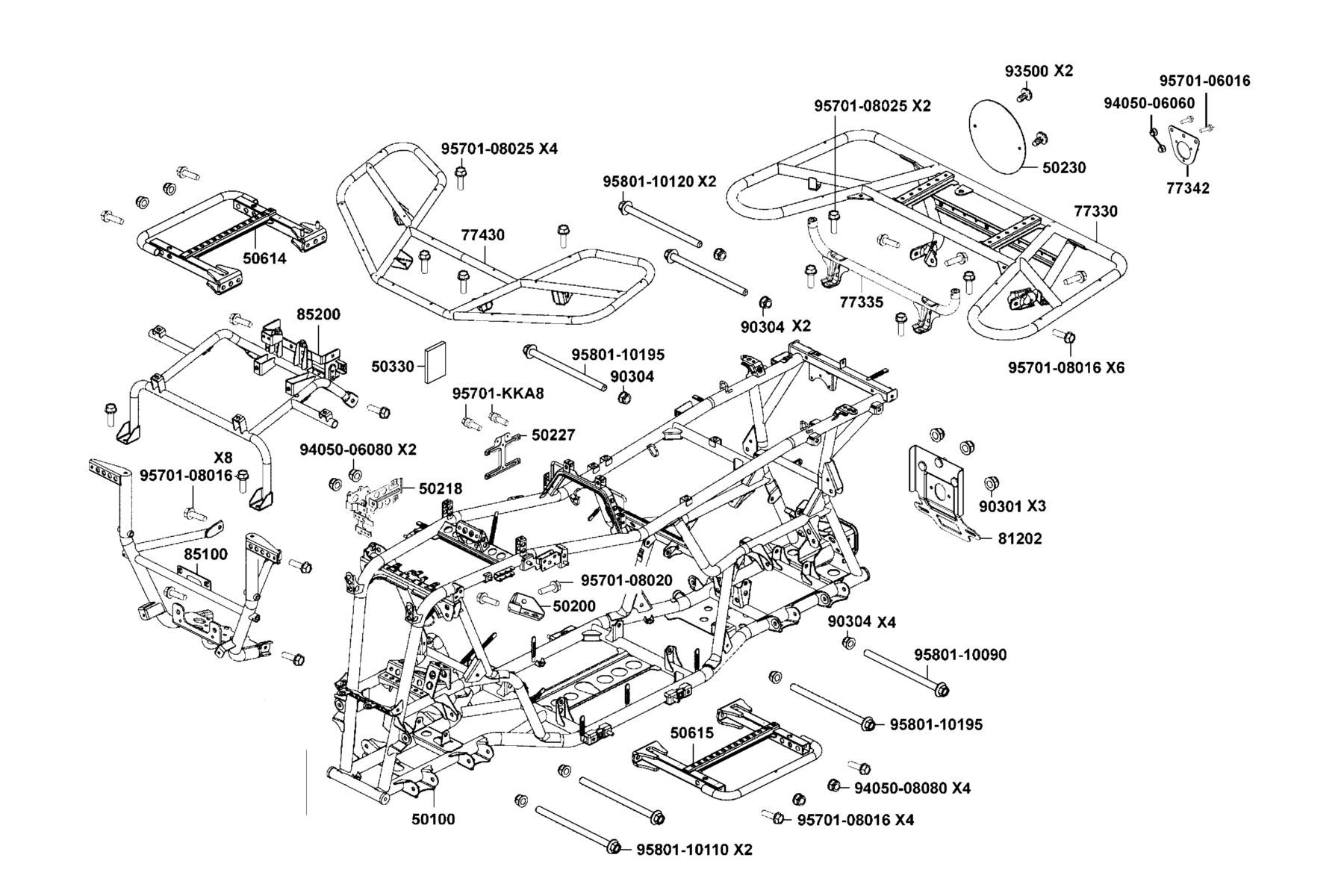 MXU 550(2021) Frame Body parts diagram