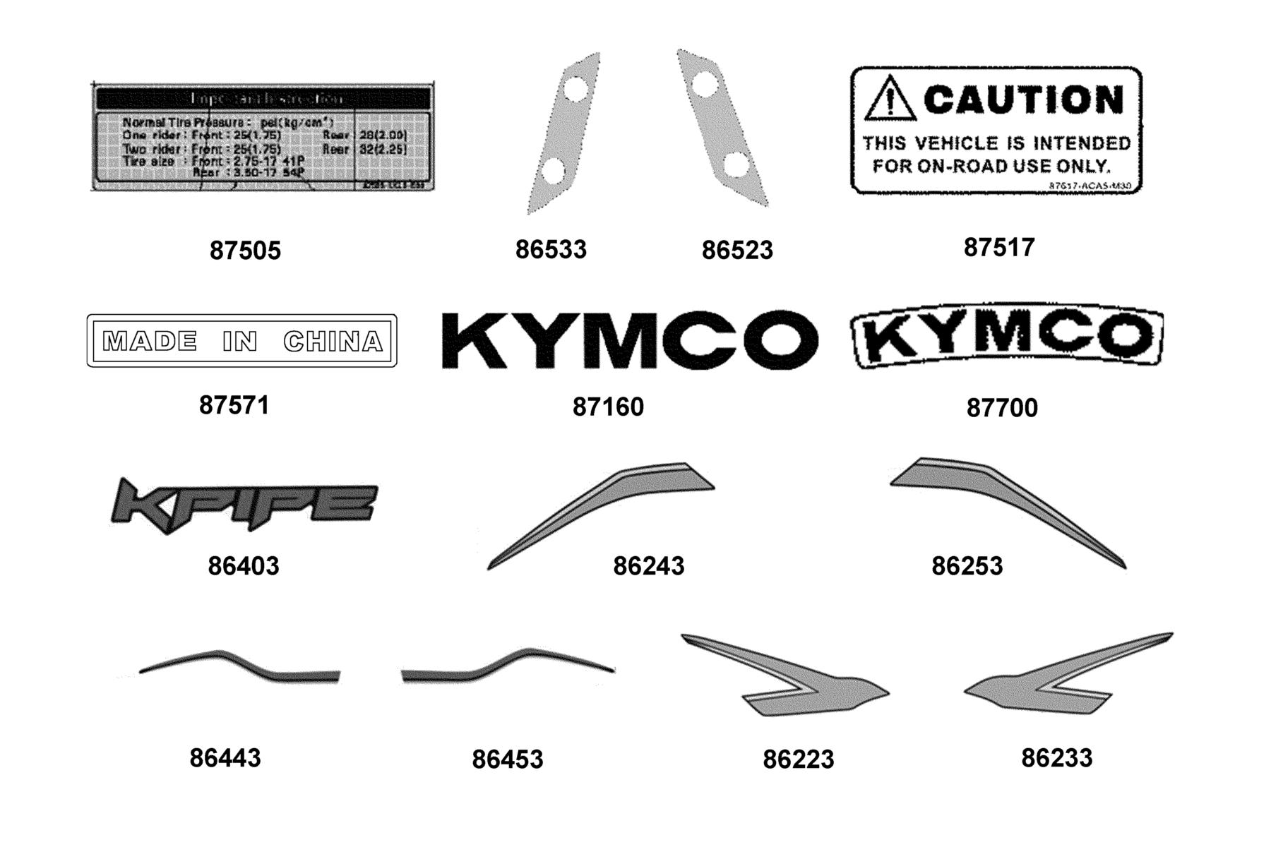 K-PIPE 125(2022) Emblem ● Stripe parts diagram