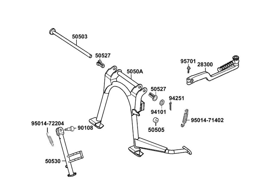 F16 Stand and Kick Starter Arm parts diagram