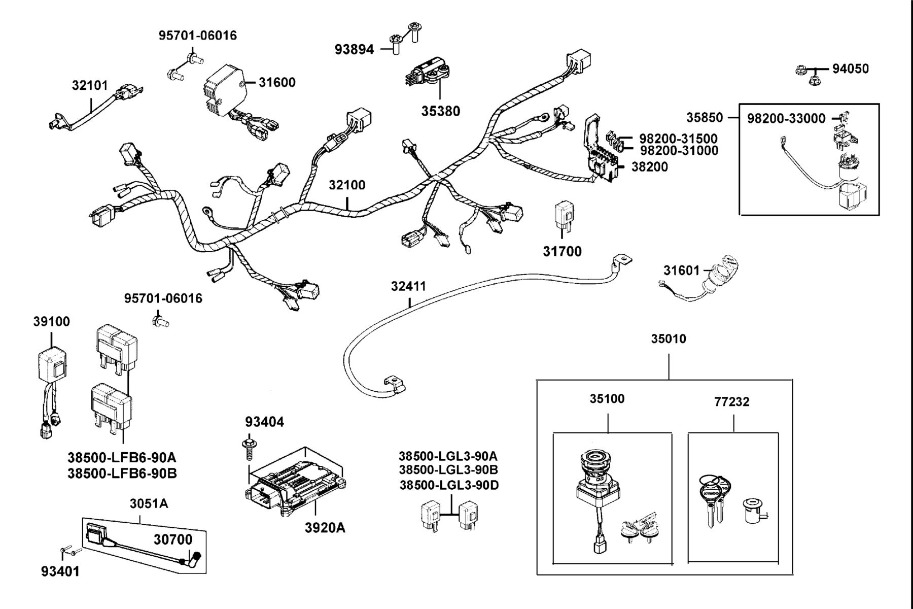 MXU 500i (4X4/IRS) (2016~) Harness Wire parts diagram