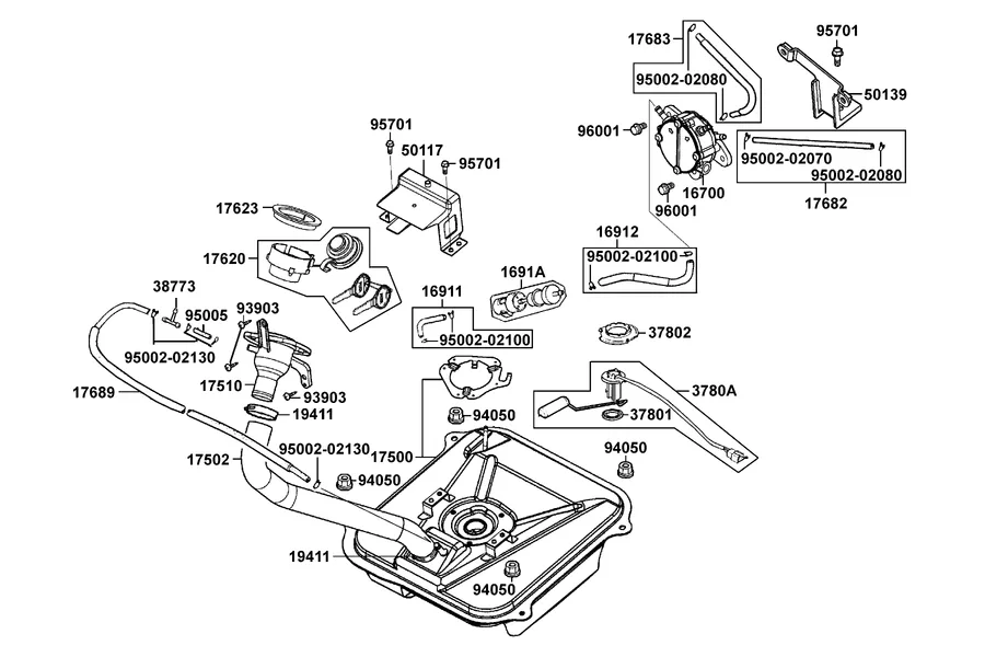 F10 Fuel Tank parts diagram