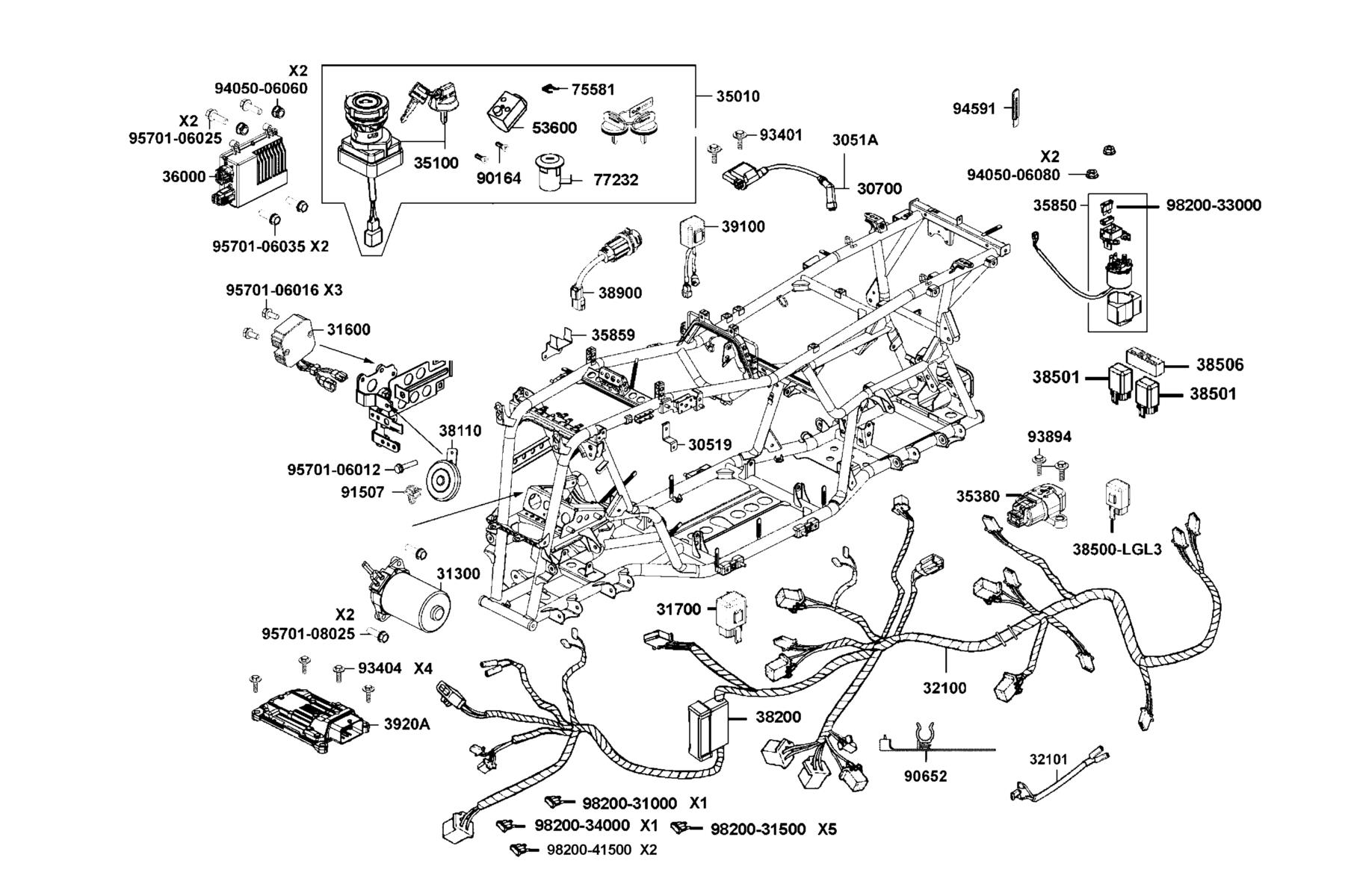 MXU 700i LE Harness Wire parts diagram